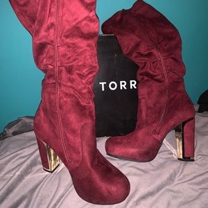 Torrid Knee High Boots (Burgundy)